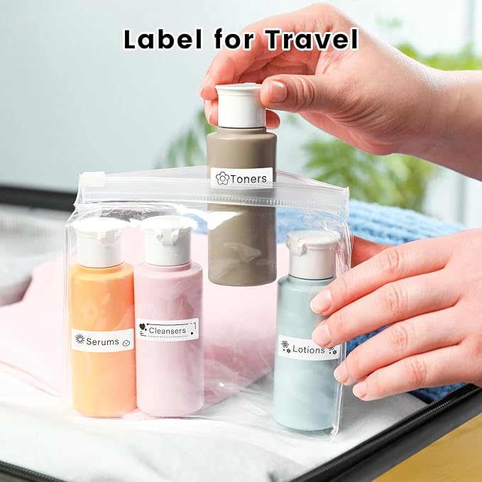 Phomemo D30 Labels, 3/8" X 1 1/2" (12mm X 40mm) 160 Labels/Roll, D30 Label Tape Compatible with D30 Label Printer, Print Master Labels Refill for Home, Office, Kid School Supplies, Black on White