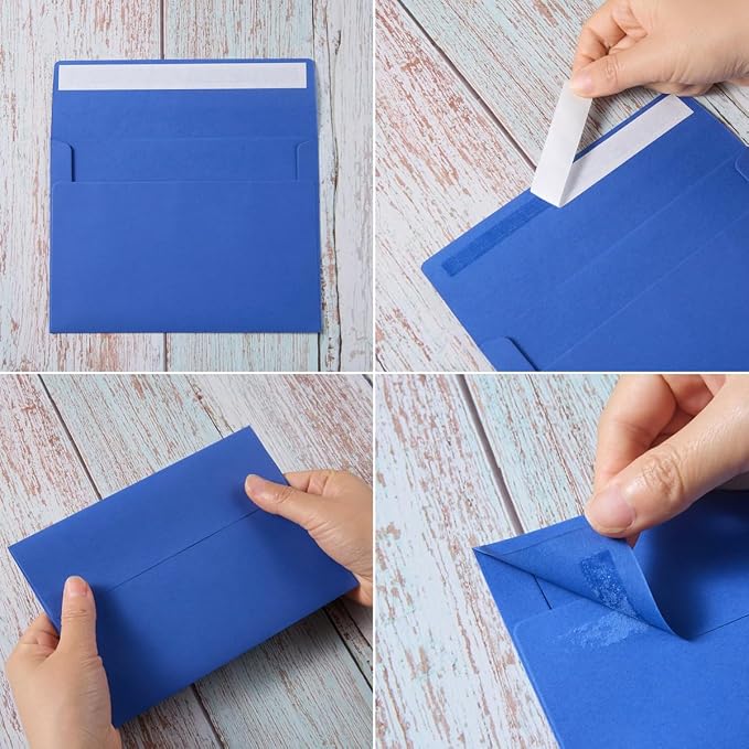 100 Pack A7 Envelopes Self-Adhesive, 5.24 x 7.21 Inches, Blue | 5x7 Envelopes For Invitations, 5x7 Greeting Cards