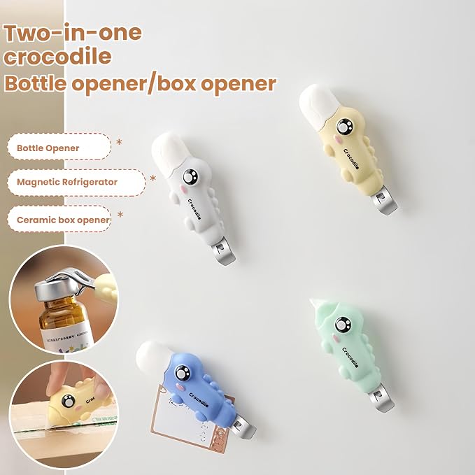 2-in-1 Ceramic Box Cutter & Bottle Opener, Mini, Cute, Box Opener, Built-In Magnetic, Small Box Cutter, safety Package Opener with Protective Cover for Packages, Letters, Office, Home