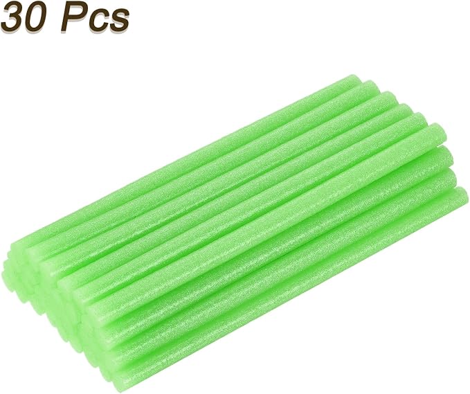 uxcell 30pcs Full Size Hot Glue Gun Sticks 8-inch x 0.43-inch High Sticky Large Hot Glue Sticks for Glue Gun, Glitter Fruit Green