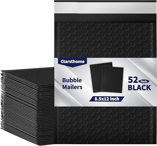 52 Pack Bubble Mailers 8.5x12inch Padded Envelopes Thin Mailing Envelopes Waterproof Bubble Opaque Padded Mailers Self Seal Adhesive Shipping Bags for Mailing Jewelry Makeup Small Business