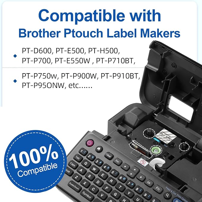 TZ White on Clear Label Tape 24mm Replace for Brother P Touch 1'' TZe-155 | TZe TZ Tape 24mm 0.94 Laminated Clear TZe155 Compatible with Ptouch PTD600 PT-D610BT PT-P710BT Label Maker, 4-Pack