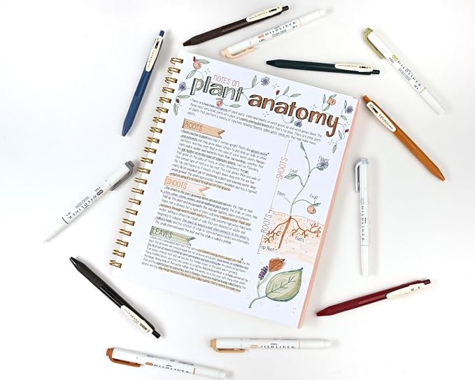 Zebra Pen MILDLINER Highlighter & SARASA Clip Set, Neutral Vintage, 14-Pack | Includes 7 SARASA Clip Vintage Gel Pens and 7 MILDLINER Neutral Highlighters, Ideal for Journaling and Note-Taking (10114)