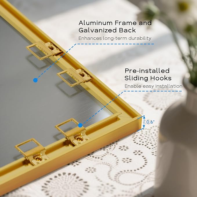 White Board Cork Board Combo, 36'' x 24'', Magnetic Dry Erase Board and Pin Board for Wall, Gold Aluminum Frame Bulletin Board for Home Office School with Accessories