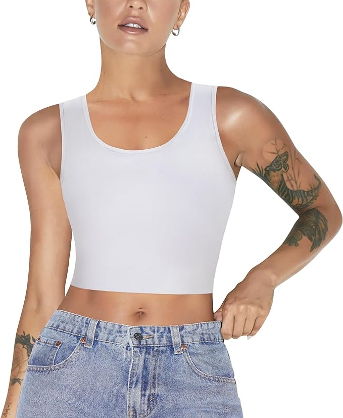 LODAY Women Transgender Tomboy FTM Elastic Chest Binder Bra Pullover Tank Top