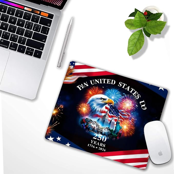 Eagle and Flag Mousepad Non-Slip Rubber Base Mouse Pads for Computers Laptop