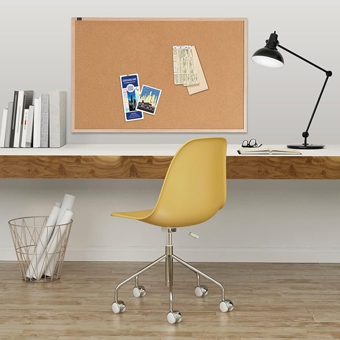 Quartet 35-380342Q Corkboard, Framed Bulletin Board, 17" x 23" Cork Board, Oak Finish Frame, Brown