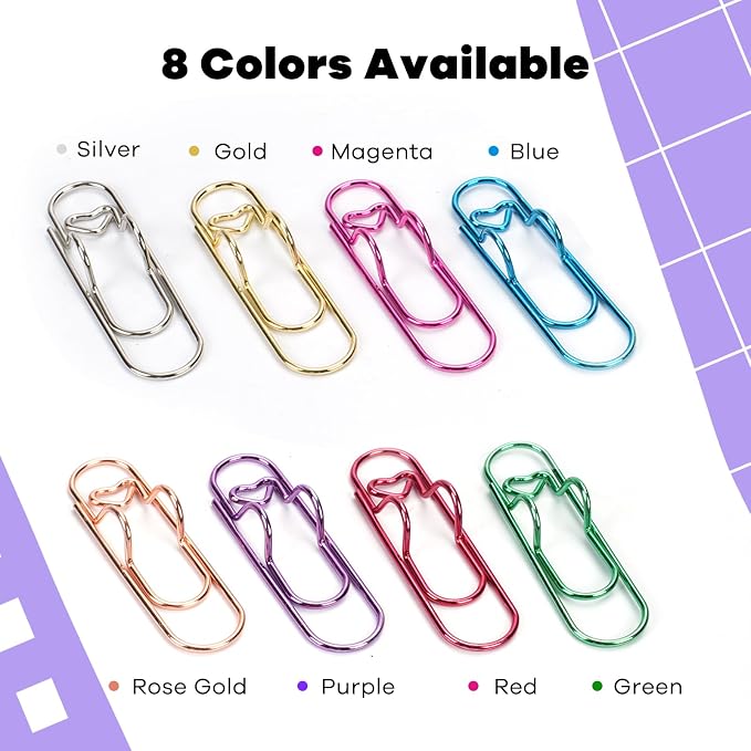 Paperclip Pen Holder for Notebook, 32pcs Metal Pen Clip for Journal | Colorful Pen Clip Holder Planner Accessories, Office Desk Organizer, Oversized Metal Paper clip Pen Loop for Notebook