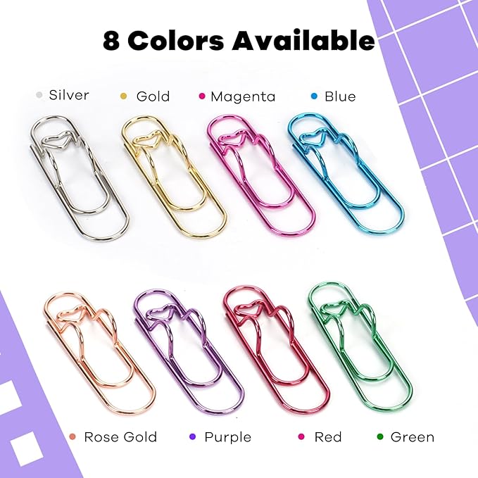 Paperclip Pen Holder for Notebook, 24pcs Metal Pen Clip for Journal | Colorful Pen Clip Holder Planner Accessories, Office Desk Organizer, Oversized Metal Paper clip Pen Loop for Notebook