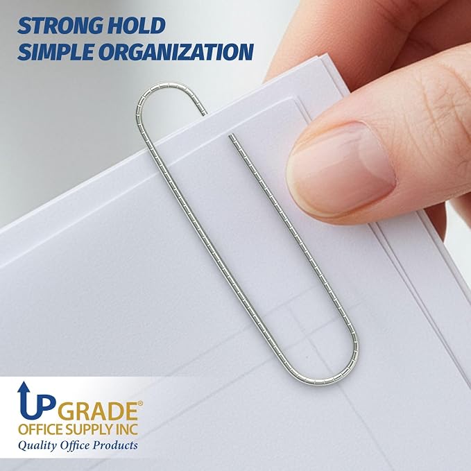 Upgrade Office Supply Jumbo Paper Clips, 300 Count, 3 Boxes of 100, Made in USA