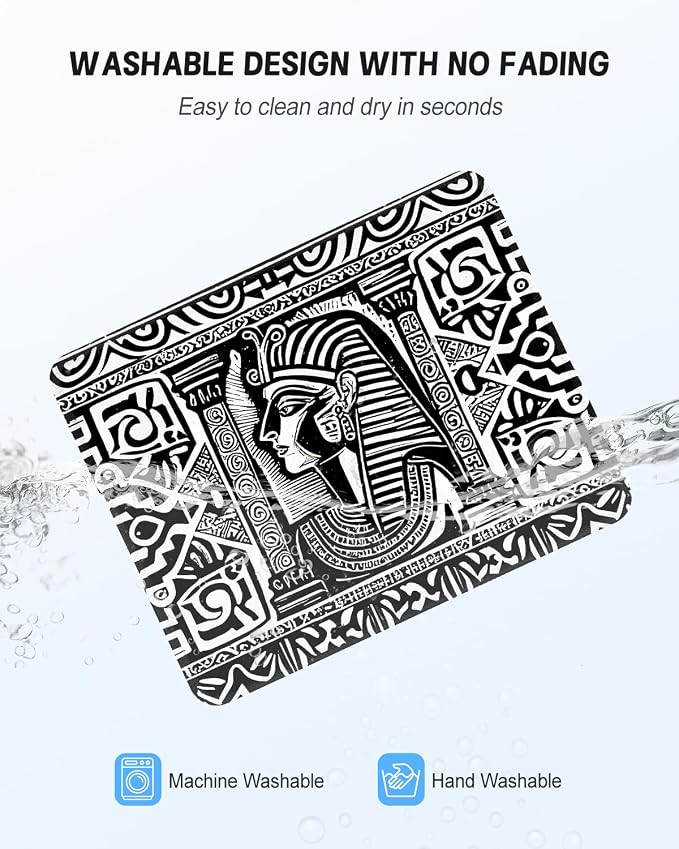 Mouse Pad, Cute Mouse Mat, 10" x 8", Abstract Painting | Square Waterproof Gaming Computer Mat, Textured Top, Stitched Edges, Non-Slip Rubber Base for Office Home Laptop Keyboard