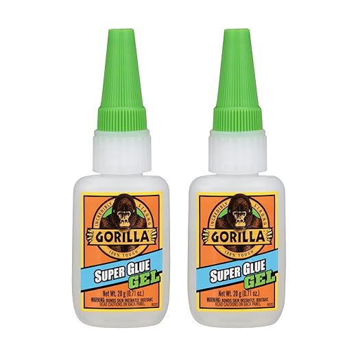 Gorilla Super Glue Gel, Clear Glue, 20 Gram (Pack of 2) - All Purpose and Fast Setting for Projects and Repairs