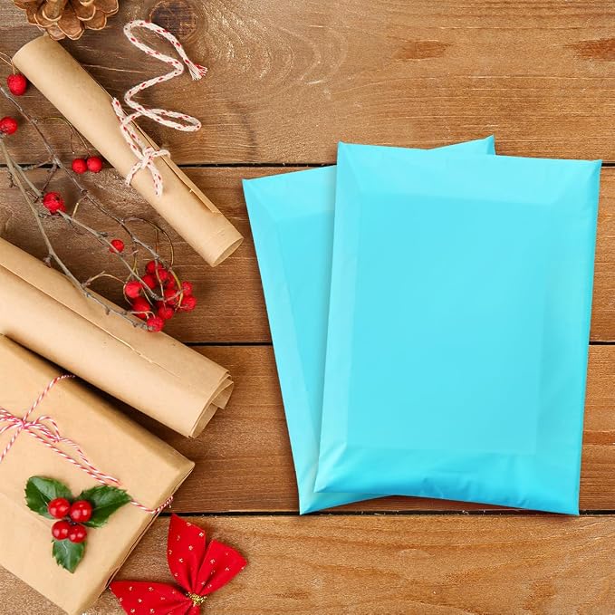 UCGOU Small Poly Mailers 7.5x10.5 Inch Teal 100 Pack Plastic Shipping Bags | Self Seal Adhesive Waterproof Tear Proof Mailers Poly Bags Strong Mailing Envelopes for Socks Accessories Small Items