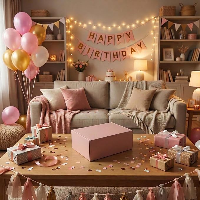Pink Shipping Boxes 24 Pack 7x6x3 inches, Corrugated Cardboard Mailer Boxes | Easy Assembly, Recyclable Mailers for Small Business and Gift Giving, Colorful Packing Box for Jewelry, Cosmetics and Perfume