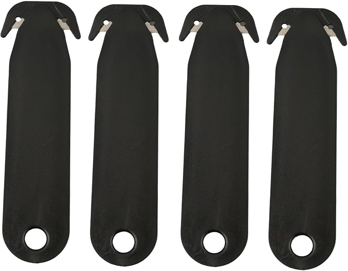 Double-Edged Safety Box Cutter for multi Tool with Stainless Steel Blade and Plastic Handle for Office Home Warehouse Dorm Room Package Opening Red Black 4 Pack Utility (4pcs black)