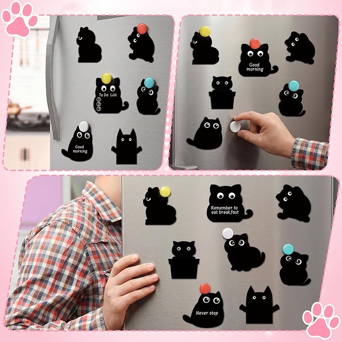 Estune 400 Pcs Black Cat Theme Sticky Notes Back to School Note Pads Cat Teacher Note Pads Stylish Practical Cute Funny Sticky Notes for Office Home Supplies