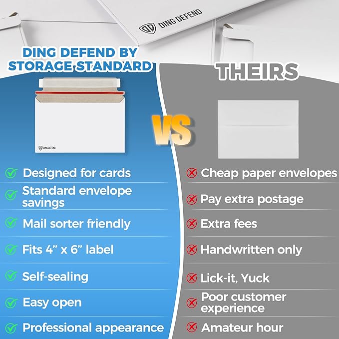 110-Pack Card Shipping Envelopes - 7 x 4.35 Inches Trading Cards Self-Adhesive Mailers, Perfect Fit for Semi-Rigid Sleeves, Toploaders & Ding Defend Protectors - Hobby Mailing Supplies