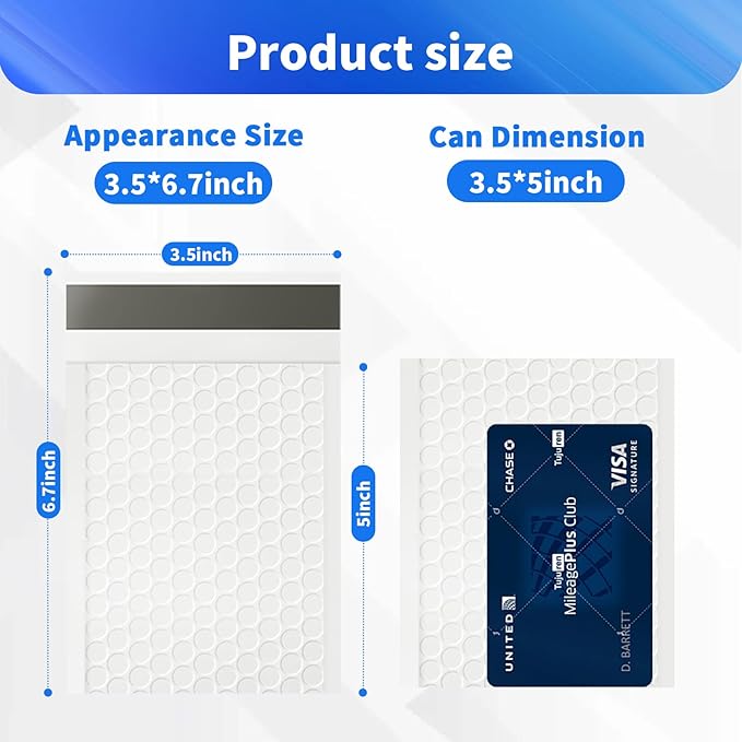 52 Pack Bubble Mailers 3.5x5inch Padded Envelopes Thin Mailing Envelopes Waterproof Bubble Opaque Padded Mailers Self Seal Adhesive Shipping Bags for Mailing Jewelry Makeup Small Business