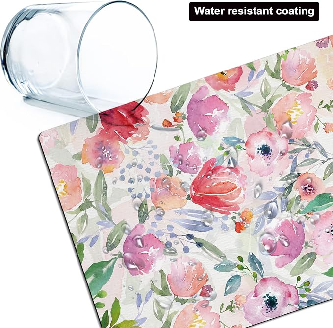 Small Mouse Pad Cute, Mini Mouse Pads for Wireless Mouse and Laptop, Travel Mousepad with Designs - Colorful Floral, Portable Mousepads - 5.5 x 7 in, Desk Decor for Women