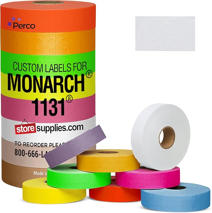 Custom Price and Date Labels for Monarch 1131 Guns - Choose Color, Font and Imprint - 1 Sleeve, 20,000 Labels