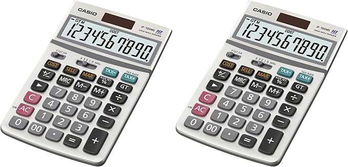 Casio Inc. JF-100BM Standard Function Calculator,Multicolor, 4 1/4 x 6 7/8 (Pack of 2)