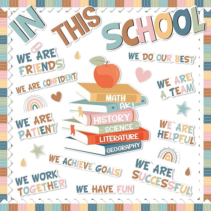 Boho Motivational Bulletin Board Classroom Decoration Set Boho Affirmation Station Bulletin Board in This School Classroom Cutouts for Back to School Elementary Inspirational Wall Door Supplie