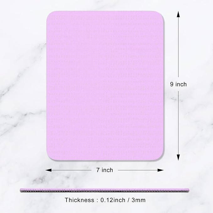Hsurbtra Mouse Pad, Premium-Textured Square Mousepad 7 x 9 Inch, Thick 3 mm Anti-Slip Waterproof Rubber Pretty Cute Computer Mat for Office Gaming Laptop Women Kids Vanilla Purple