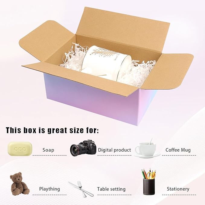 FORBFAN 9 x 6 x 4 Shipping Boxes, 30 Pack Corrugated Cardboard Mailing Boxes for Small Business, Colorful Packing Boxes for Shipping & Packaging