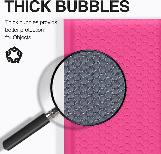 UCGOU Bubble Mailers 7.25x12" 40 Pack Usable Size 7.25x11" Hot Pink Padded | Waterproof Self Seal Adhesive Medium Padded Envelopes for Small Business Bulk Bubble Wrap Mailers for Mailing Jewelry Makeup