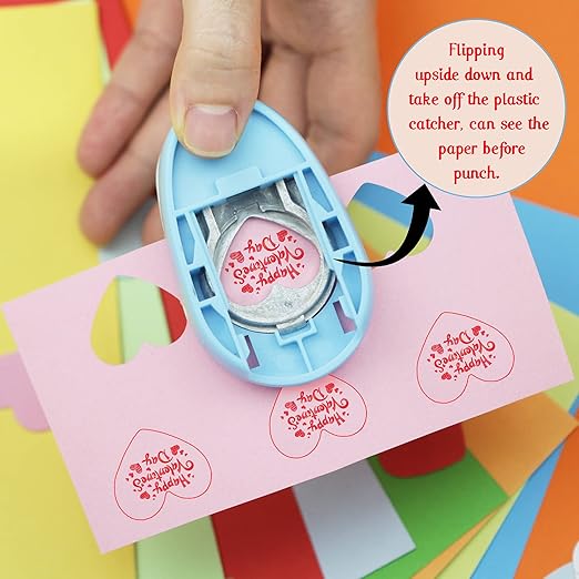 Heart Punches for Paper Crafts, 1-Inch Across, Small Hole Heart Punch Cutter, Lever Punch, Heart Shape for Card Making, Scrapbooking, DIY Arts.