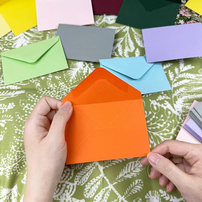 150 Packs of Gift Card Envelopes, 10 colors Mini Envelopes, Gift Card Holder, Business Card Envelopes(4"x2.75") (Multicolor)