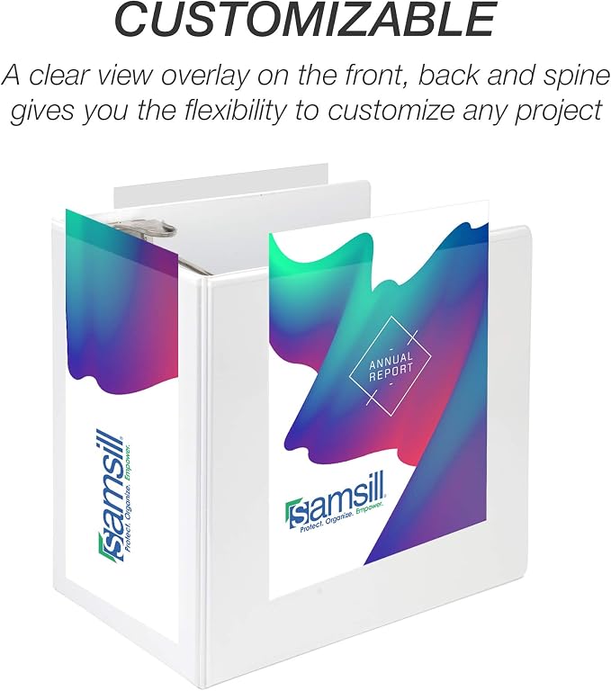 Samsill Durable 6 inch 3 Ring Binder, Locking D Ring 100% Recycled Chipboard, White, Pallet of 120 Binders in 20 Cartons