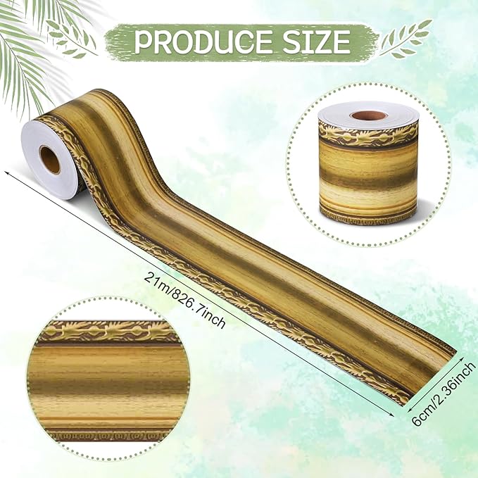Outus 68FT Gold Frame Bulletin Board Border Die-Cut Straight Border Trim for Classroom Chalkboard, Picture Frames, Artworks, Walls, Mirrors & Office Decor, Classic Metallic Frame Molding(Classic)
