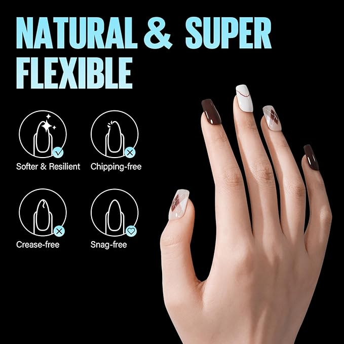 TOMICCA Short Square Nail Tips, 504Pcs Soft Acrylic Nail Tips Square, Clear Press on Nail Acrylic False Nails for Nail Extension DIY Nail Salon 12 Sizes