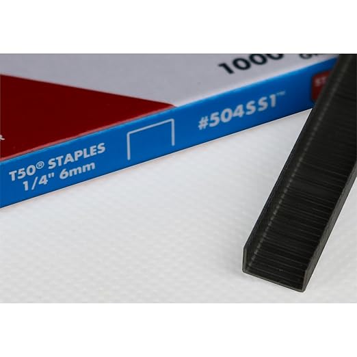 Arrow Fastener 504SS1 Heavy Duty T50 Stainless Steel Staples for Upholstery, Construction, Furniture, Crafts, 1/4-Inch Leg Length, 3/8-Inch Crown Size,1000-Pack
