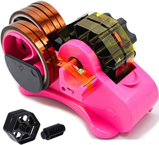 Heat Tape Dispenser Sublimation - Multiple Roll Cut Heat Tape Dispenser 1" and 3" Core Double Reel Cores Sublimation for Heat Transfer Tape, Semi-Automatic Tape Dispenser with Compartment Slots