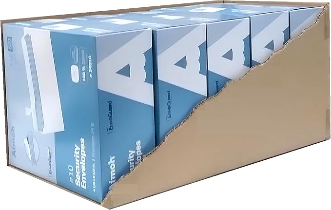Aimoh 2500#10 Security Self-Seal Envelopes, Windowless Design, Premium Security Tint Pattern, Ultra Strong Quick-Seal Closure - EnveGuard - Size 4-1/8 x 9-1/2 Inches - White -24 LB- (34010-2500)