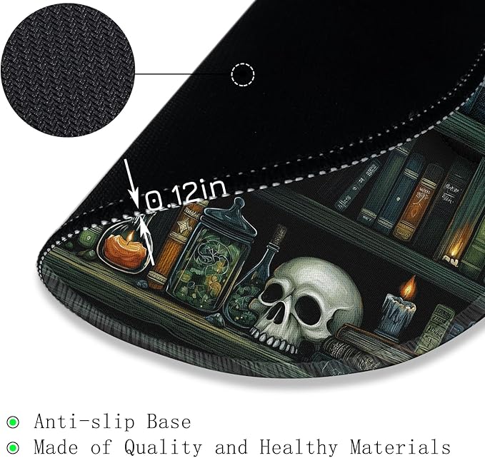 Gctriki Gothic Dragon Mouse Pad with Stitched Edges, Small Round Mouse Pads for Desk, Funny Travel Mousepad for Computer Laptop Office Desk Accessories Decor Mystical Library Vintage Book 8.6 inch