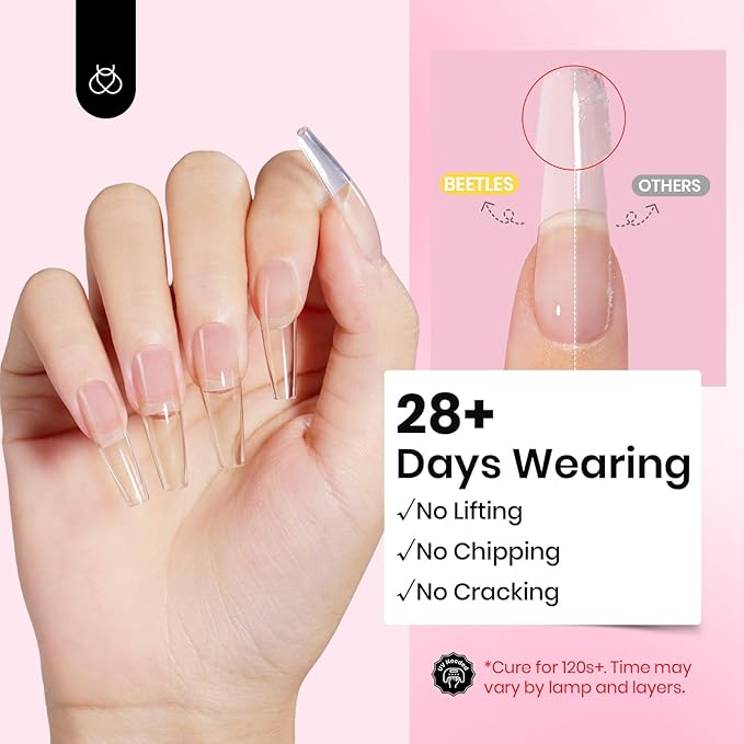 Beetles Low Heat Hard Gel-Mint Sheer Clear 1 oz 9 in 1 Nail Extension,Sculpting,Building Apex for Salon Professionals, Clear Builder Nail Gel, UV & LED Lamp Cured Needed