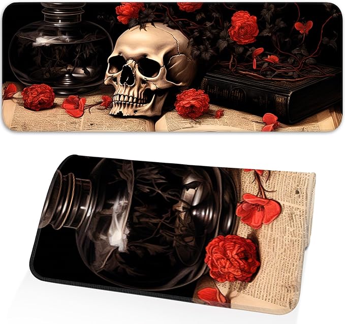 Mouse Pad, Premium Textured Waterproof Gaming Mouse Pad with Non-Slip Rubber Base, Large 31.5 x 11.8 Inch Desk Pad for Laptop, Office and Home (Floral)