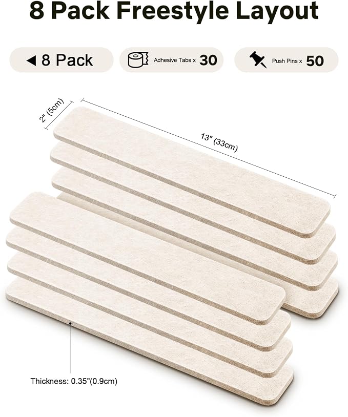 Small Cork Bulletin Board Tiles, Felt Wall Decor and Office Desk Accessories for Vision, Message Center, Picture and Prayer Board, Dorm, Room, Home Office Essentials and Organization(Oatmeal)