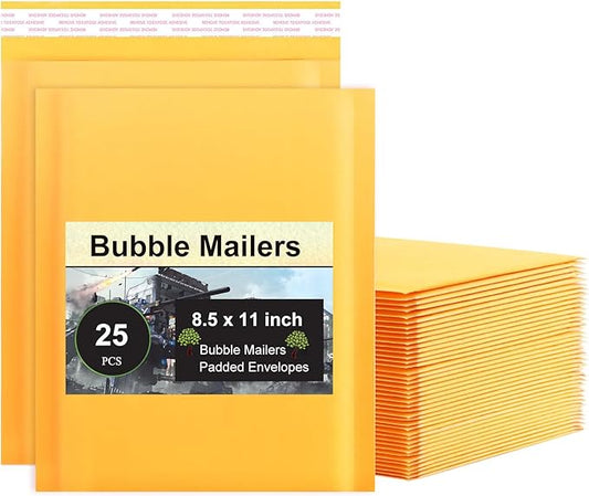 Bubble Mailers 8.5x11 Inch 25 PCS, Padded Envelopes Bubble Mailers,Self-Sealing Paper Envelopes for Packaging,Self-Seal Padded Mailing Envelopes