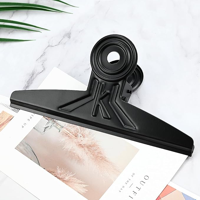 3 Pack Extra Large Bulldog Clips 7.9 Inches Jumbo Bull Binder Paper Clip Clamps for Crafts, Paper, Food Bags, Drawings, Photos at Home, Office, School (Black, 20cm)