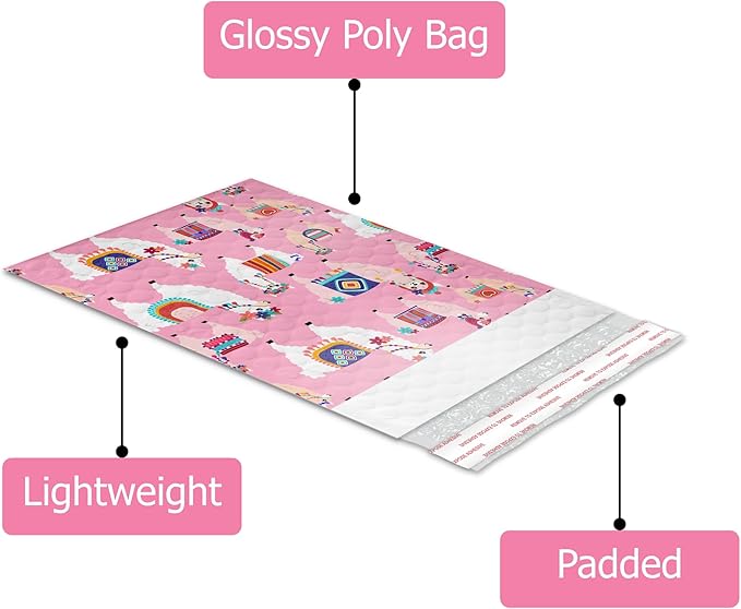 #0 6x9 (20pcs) Llamas Designer Self Seal Poly Bubble Mailers Shipping Envelopes Padded Bags
