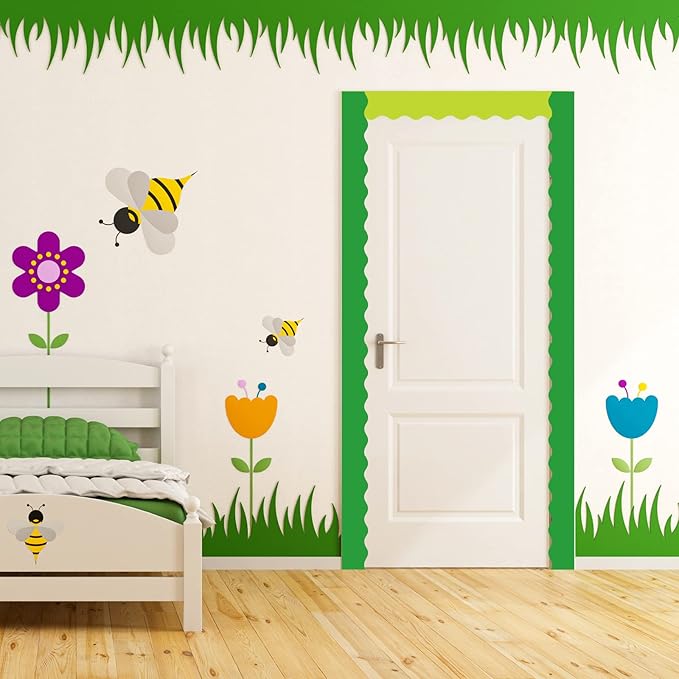 Containlol 236ft Colorful Bulletin Board Decoration, Spring Classroom Bulletin Board Borders, Bright Scalloped Trim for School Office Poster Chalkboard Whiteboard Wall Decor