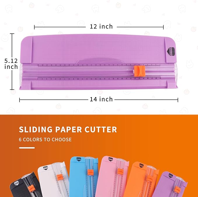 ZEQUAN A4 Portable Precision Paper Trimmer, Craft Paper Cutter for Photos, Labels, Scrapbooking, Cardstock, Laminated Paper, Origami & DIY Projects