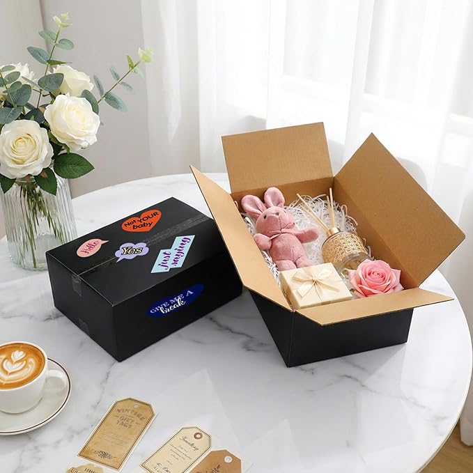 9x6x4 Black Shipping Boxes, 30 Pack Medium Mailer & Packaging Boxes for Small Business, Heavy Duty Corrugated Cardboard, Perfect for Mailing & Shipping