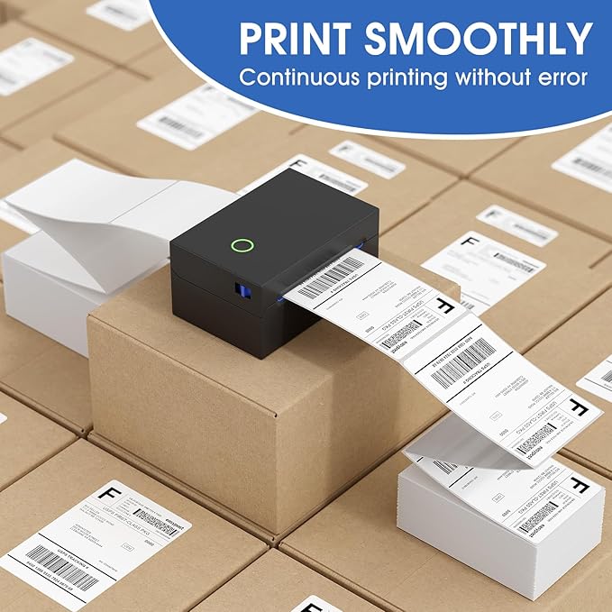 MaxGear 4" x 6" Direct Thermal Labels, 1000 Fanfold Labels, for Shipping & Mailing, Perforated White, Commercial Grade with Permanent Adhesive, Compatible with Most Thermal Printers,1 Stack