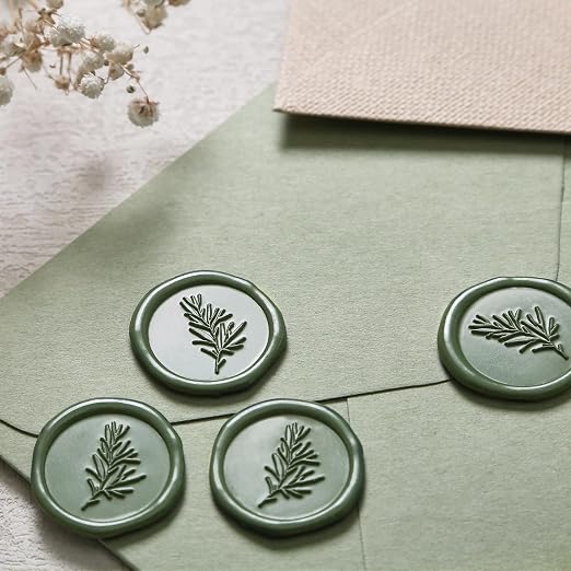 UNIQOOO Olive Green Glue Gun Sealing Wax Sticks for Wax Seal Stamp - Perfect for Wedding Invitations, Thank You Card, Mails, Wine Gift Wrapping, Christmas Gift, Pack of 8
