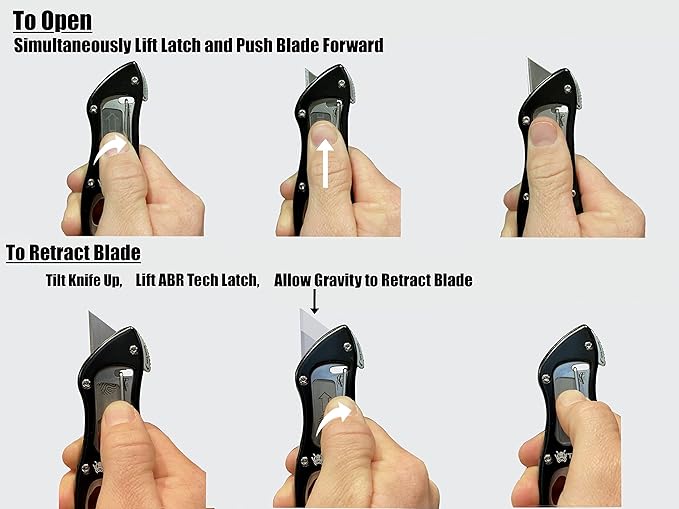 Tako X2- Retractable Utility Knife, Quick Change, Instant Extra Blade Access, Box Cutter, Pocket Knife, Compact